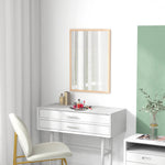 Wall Mirror, 50x70cm Decorative with 4 Hooks, Rectangular