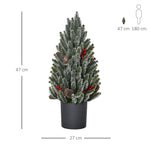 Artificial Christmas Tree Table 170 Branches Snowy Berries Pine Cones Plastic