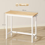 Bar Table, Compact, Seats 2, Oak Look Natural Wood+White