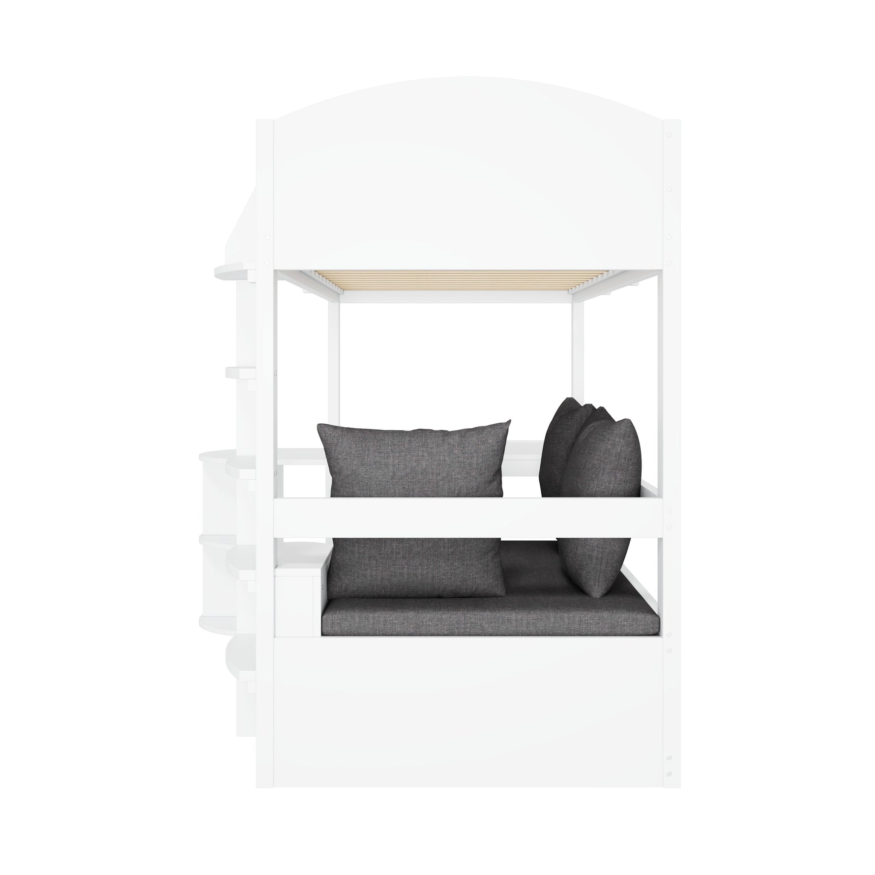 Double Bed 140x190cm Storage Drawers LED USB-C Charging, Wood White