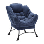Lazy Chair with Ottoman, Modern Lounge Accent & Reading Chair, Navy Blue
