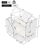Children's Bunk Bed 90x200cm Multifunctional with Storage Stairs Drawers & Shelves Pine MDF White