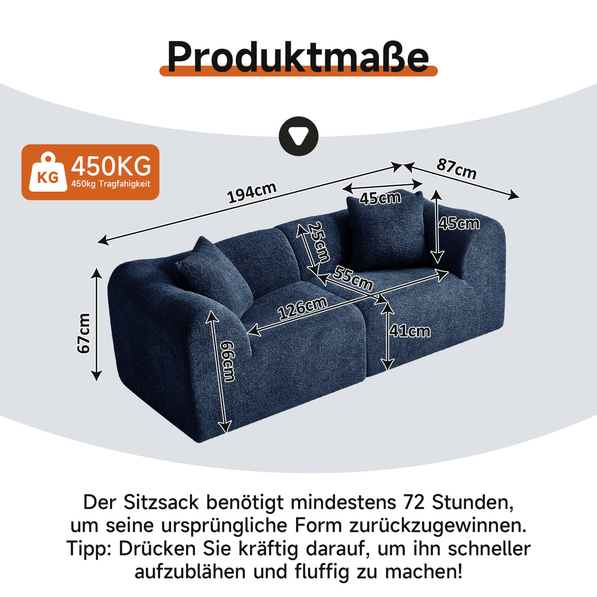 Modern 2-Seater Loveseat Space-Saving Cushions - Velvet