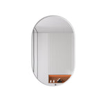 Stylish Oval Mirror Cabinet with Storage & Adjustable Shelves, White