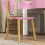 AIYAPLAY Children's Desk Set with Table Top & Drawer, Bear Shape, Pink