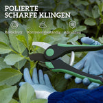 Garden Tool Set 2 Pieces Metal with Pruning Shears Green and Black