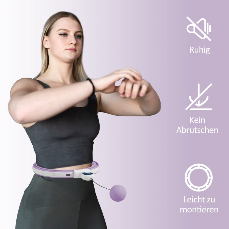 Smart Hula Hoop for Adults with Weighted Ball Counter and 16 Knots, Purple