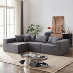 Modular L-Shaped Sectional Sofa 104-Inch 4-Piece - Corduroy