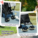 Pet Stroller, Safety Leash, Mesh Window, Light Grey