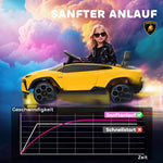 Children's Electric Car with 12V Remote Control and 2 Motors, Yellow