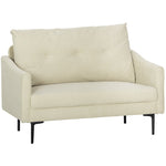 2-Seater Sofa Foam Padded Fabric Cover Metal Frame - Cream White