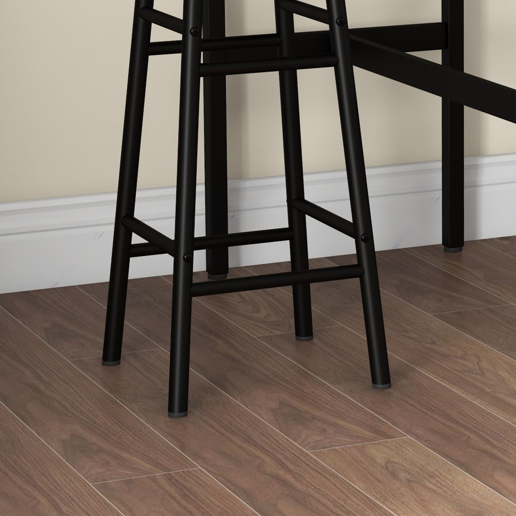 Bar Table Set, 3-Piece with 2 Bar Stools, Steel, Rustic Brown