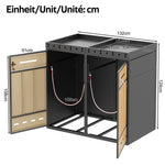 Bin Storage Unit with Green Roof and 120-240L Enclosure, Metal