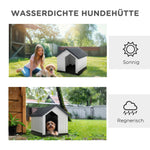 Dog Kennel, Weatherproof Small Animal House, Gray