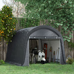 Foil-Lined Garden Shed 3x3m UV/Water-Repellent Two Roller Doors, Steel/PE Grey