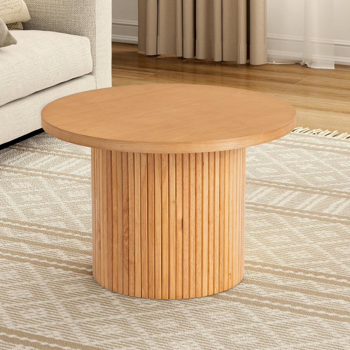 Coffee Table Round Solid Wood