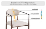 Dining & Makeup Chair Set of 2, Modern Ergonomic Adjustable Legs - Linen Fabric
