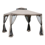3x3m Garden Gazebo with 4 Sidewalls, Weatherproof, for Garden Parties & Events, Metal & Polyester, Grey