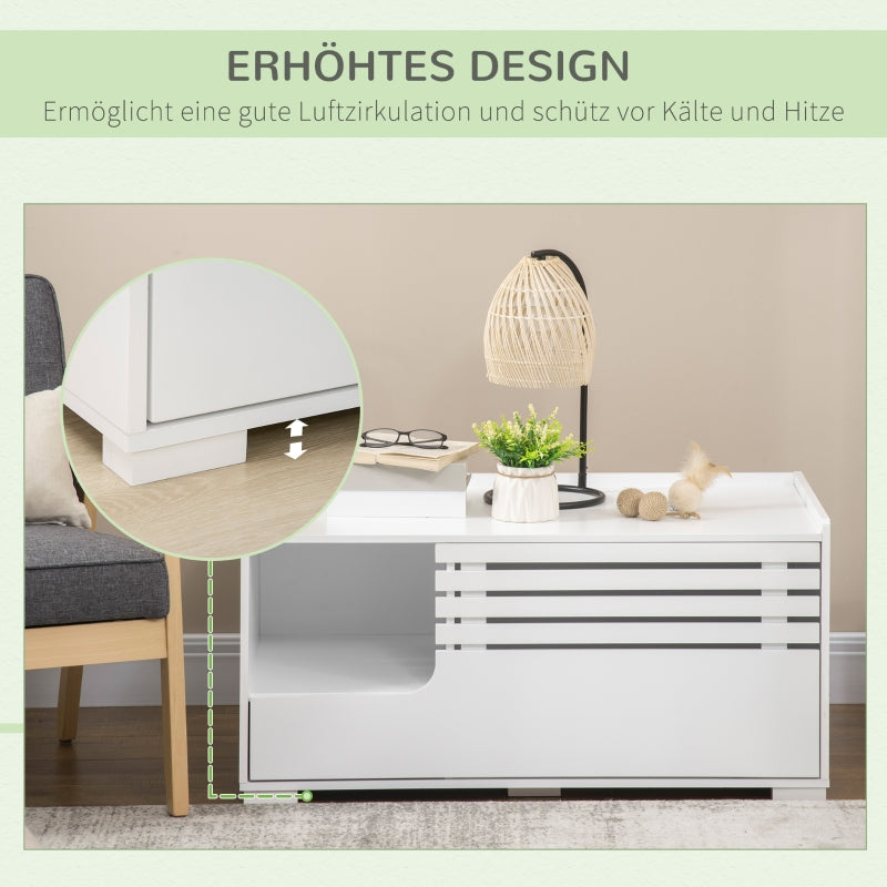 Cat Cabinet, 2-in-1 Design, Magnetic Door, White