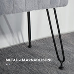 Upholstered Bench, Faux Fur, 82 x 30 x 47 cm, Gray
