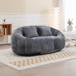 Bean Bag Sofa Chair, High Back Lounger for Adults/Kids, Indoor/Outdoor - Gray Chenille