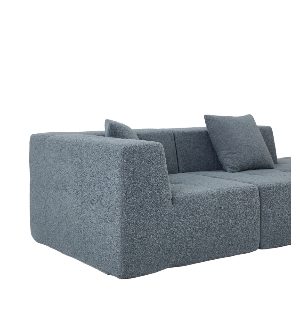 Shaped Convertible Modular Couch 3-Seat Boneless No Assembly - Gray