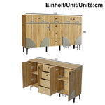 Storage Cabinet 4 Doors 4 Drawers 160x36x94cm - Modern Wood