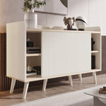 Sideboard, Three Drawers Storage, Wood-Colored