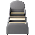 Children's Upholstered Bed 90x200 Hydraulic Storage, Grey Velvet