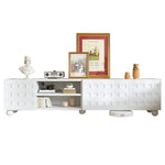 TV Cabinet Lowboard 200cm 3-Door Printed Design - White