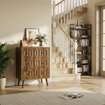 Chest of Drawers with 3 Drawers and Storage Cabinet, Walnut Wood