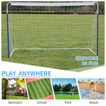 Soccer Goal 8x5FT Portable Collapsible Quick Setup - Metal Base