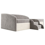 Upholstered Children's Bed 90x190cm with Steps, Grey Velvet