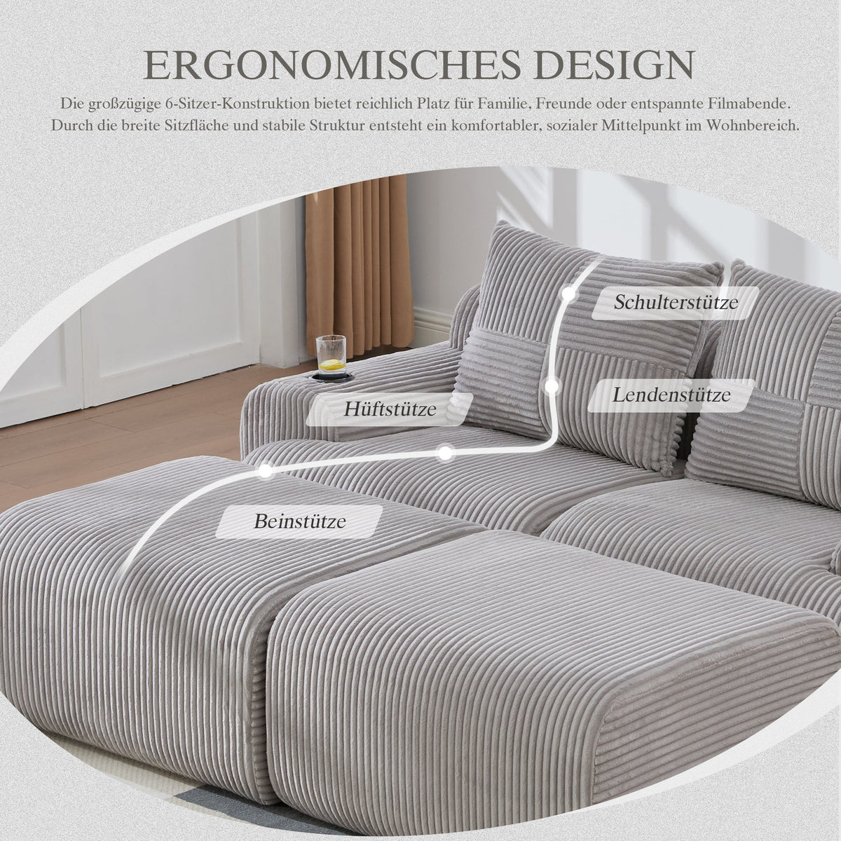 Upholstered Bed 180x200cm Double Hydraulic Storage Cup Holder Charging Station Linen Grey