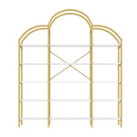 Cloud Shape Display Shelf 170x190cm 5-Tier Storage Steel Tube MDF Gold + White