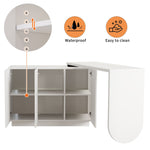 Desk, Rotating L-Shaped Corner, 110 cm White
