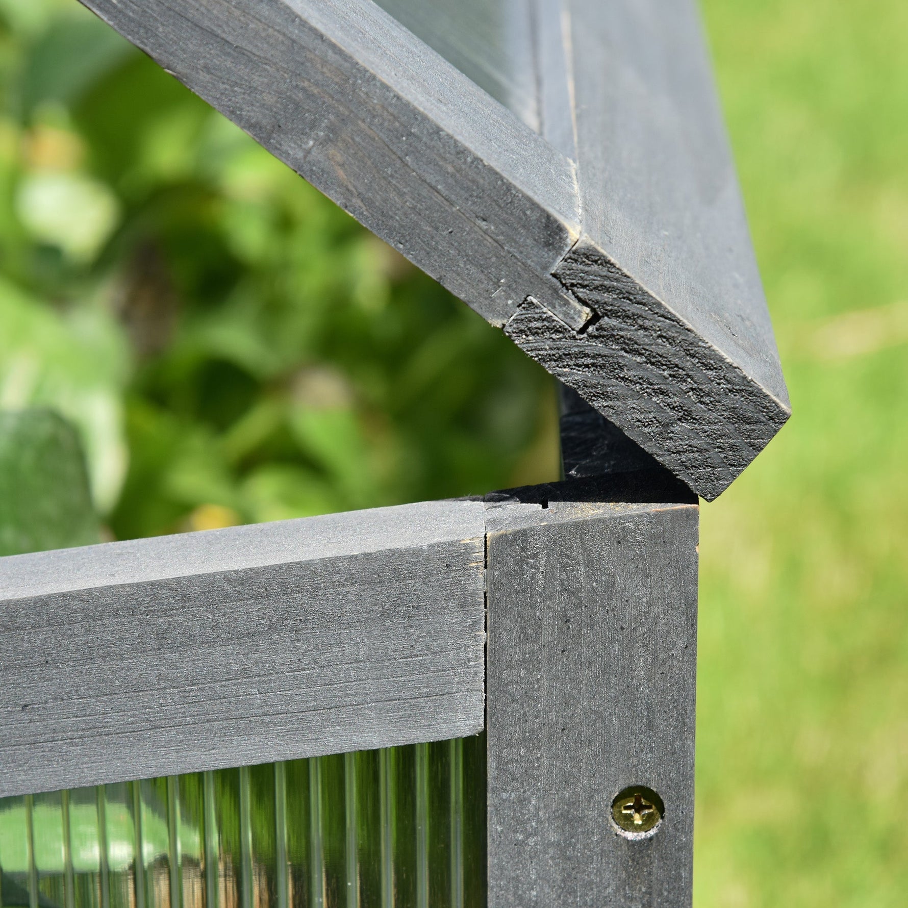 Wooden Cold Frame, Mini Greenhouse, UV Protection, Grey