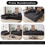 Modular L-Shaped Sectional Sofa 104-Inch 4-Piece Foam-Filled - Corduroy