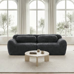 2-seater Sofa Frameless Modular Design Plush Fabric Grey