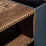 Coffee Table with Handleless Drawer & Double-Sided Storage, Anthracite Wood Grain