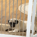 Dog Gate Foldable 3-Panel Stair Safety Barrier, White