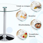 Modern Glass Beam Table Minimalist Ø89cm 92cm High