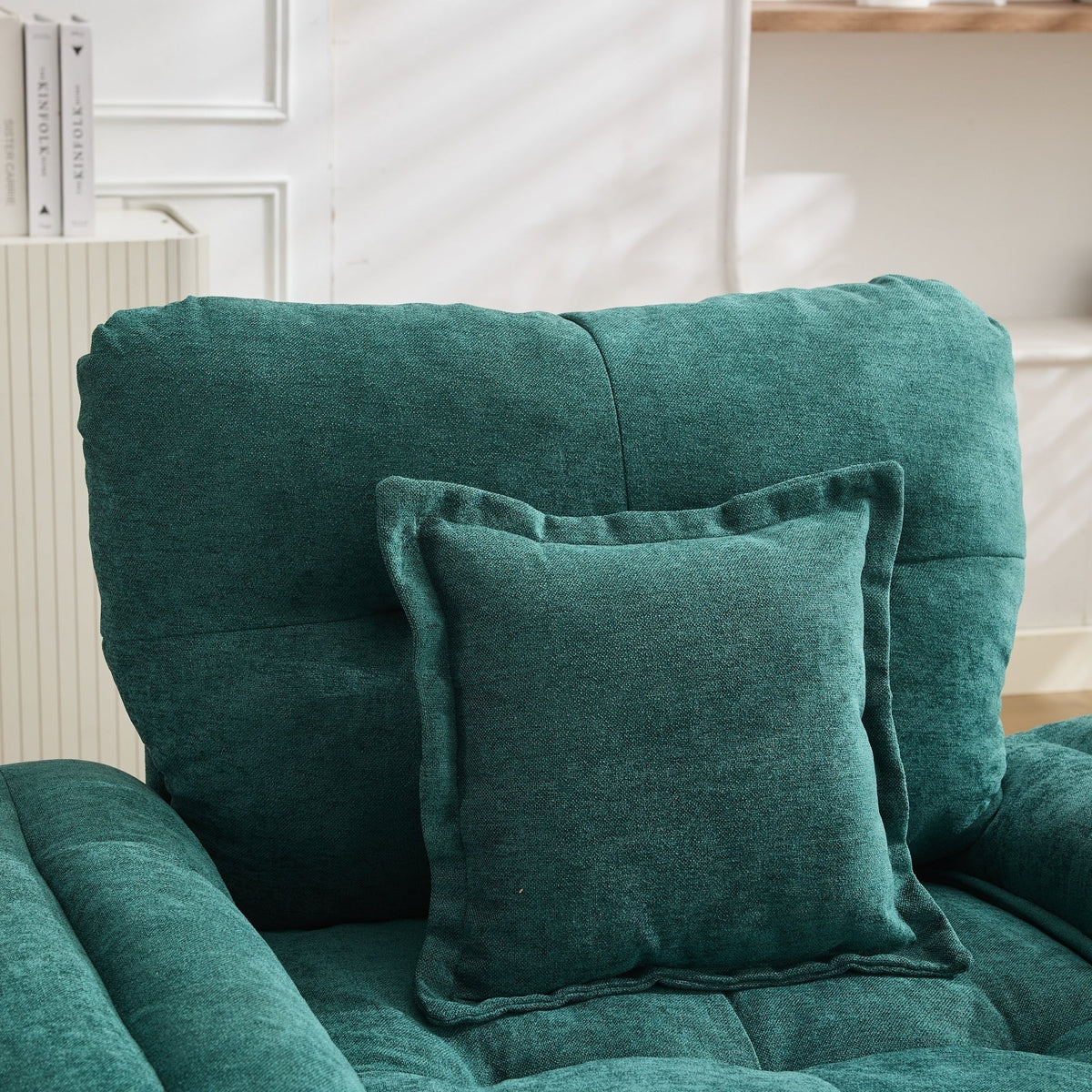 360° Swivel Armchair, Oversized with Support Cushion, Chenille