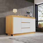 Desk, Multifunctional Rotating, Lockable Casters, White/Oak
