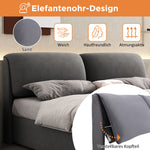 Upholstered Bed 180x200 with Hydraulic Storage, Grey Velvet