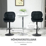 Bar Stools, Swivel Height-Adjustable with Backrest, Velvet Black