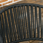 Garden Chairs Set of 2 Cushioned Boho Style Metal Frame, Black