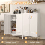 Locker Cabinet with 2 Doors and Adjustable Shelves, Pink Metal