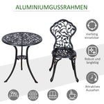 Bistro Set for 2, Balcony Set with Table & 2 Chairs, Black