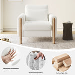 Armchair, Thick Cushion & Soft Upholstery, White